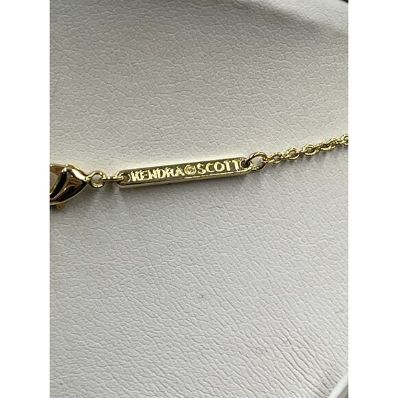 Kendra Scott Designer Elisa Gold Plate February Amethyst Short Pendant Necklace - Picture 10 of 10